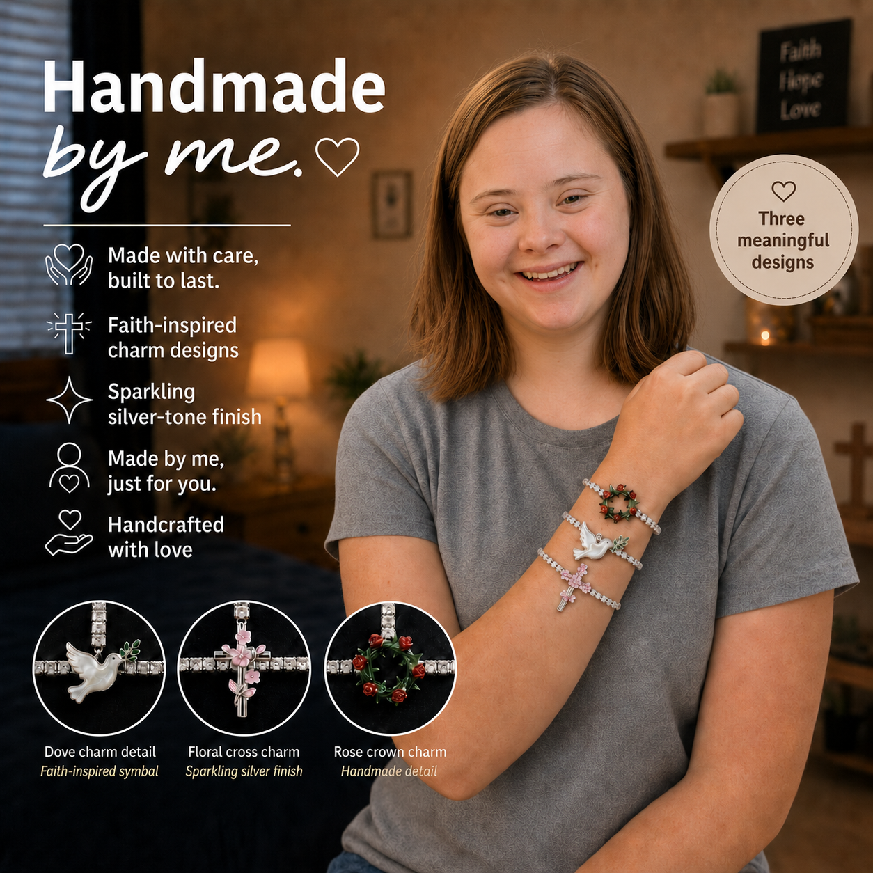 Mary's Rose Crown Bracelet